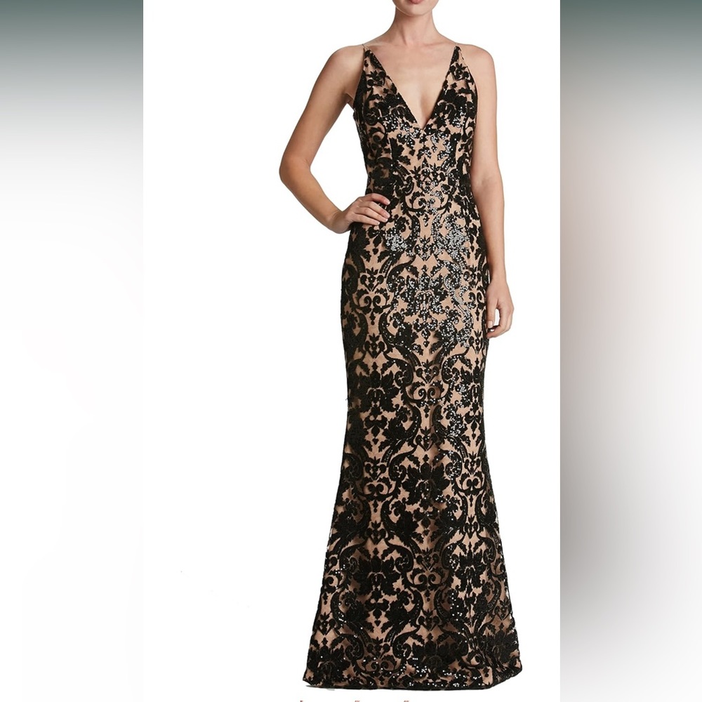 Dress The Population Karen Mermaid Gown nude and black medium